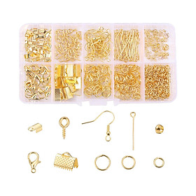 Jewelry Making Supplies Earring Making Set Jewelry Repair Accessories with Open Jump Rings Findings for Crafting, Bracelets, Earrings, Necklace