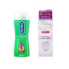 Combo Gel Bôi Trơn Durex Play Massage 2 in 1 + Gel Sagami Original Chính