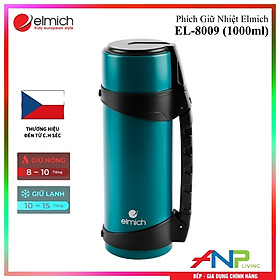 Mua Phích Giữ Nhiệt 3 lớp  Inox 304 Tráng bạc Elmich EL-8009 (Mầu Xanh Dương - Dung tích 1000ml / Giữ Nóng 8h - Giữ Lạnh 12h) - Hàng Chính Hãng