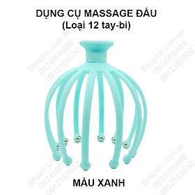 Dụng cụ massage đầu 12 tay làm nhựa PE đầu bi lớn 8mm bằng thép xoay 360 độ