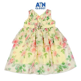 Đầm bé gái hoa tiết hoa hồng Masora Rose tơ - AICDMER714AN - AIN Closet