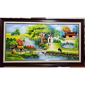 TRANH VẼ SƠN ĐÂU - PHONG CẢNH LÀNG QUÊ BẮC BỘ