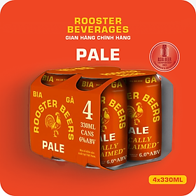 Bia thủ công | Rooster Beers Pale (Bia Gà Pale) Lốc 4 lon x 330ml