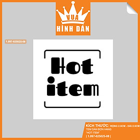 Set 100/200 sticker HOT ITEM (2.5x2.5cm) tem dán mini SẢN PHẨM BÁN CHẠY dán lên sản phẩm dành cho shop (1.097)