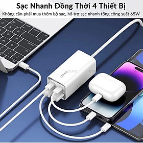 Mua Bộ Sạc Nhanh 65W LDNIO A4610C 4 Cổng - Giải Pháp Sạc Toàn Diện Cho iP  Laptop  Tablet - Hàng nhập khẩu