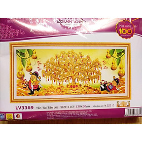 Mua Tranh thêu chữ thập cây tiền vàng thần tài LV3369 - 130 x 60 cm - chưa thêu