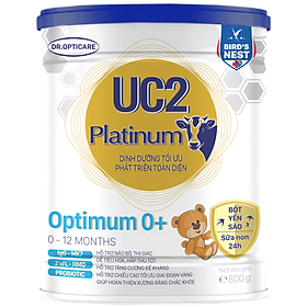 Sữa bột UC2 Platinum Optimum 0+ 800g - Bổ sung bột yến sào và sữa non 24h