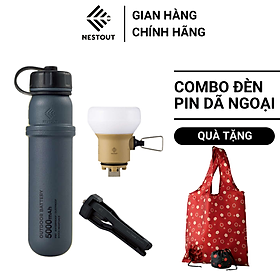 COMBO Pin Dự Phòng 5000 mAh Và Đèn LED Dã Ngoại 7.5W NESTOUT - Hàng Chính Hãng - ELECOM OFFICIAL SHOP