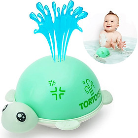 Đồ chơi tắm cho trẻ em, Đồ chơi cảm ứng hình con rùa có vòi phun nước LED cho trẻ em, trẻ mới biết đi, cá voi