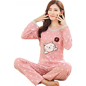 Đồ Bộ Ngủ Hình Mặt Mèo Dành Cho Nữ