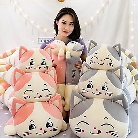 Thú nhồi bông mèo nhếch mép màu hồng - Size từ 75cm đến 1m1 - Quà tặng gấu bông mèo dễ thương