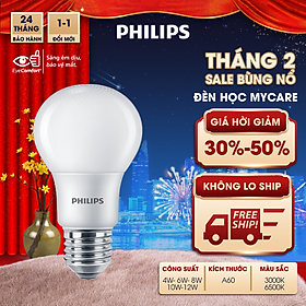 Bóng đèn PHILIPS LEDBULB Mycare A60 -Công suất (4W,6W,8W,10W,12W) bảo vệ mắt