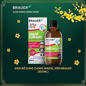 Bổ sung canxi, magie và kẽm Brauer Úc cho trẻ trên 1 tuổi (200ml) Liquid calcium