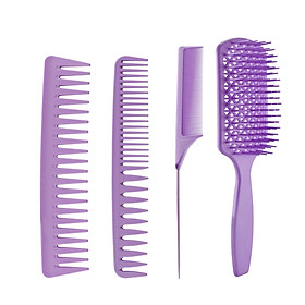 4Pcs Hair Brush Set Detangling Brush & Hair Comb Set Hairbrushes for Long Thick Thin Curly Natural Dry & Wet Hair