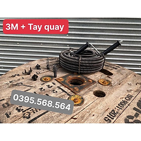 3M dây thông cống nghẽn + 6 đầu thông+ tay quay ( chuyên để thông tắc bồn cầu , bồn rửa chén , bồn rủa mặt )