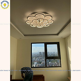 Mua Đèn trần  đèn ốp trần Hoa mai LT thả Ca Sỹ Pha Lê 3 cơ chế năng lượng tô điểm phòng tiếp khách hiện địa kèm khiển (Bảo h