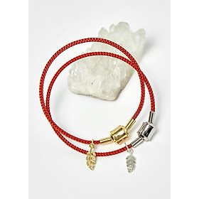 Combo 2 vòng dây đỏ charm chiếc lá - Ngọc Quý Gemstones