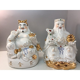 Cặp tượng thần Tài thổ Địa ( tài sứ Trắng cao cấp cao 30cm) dành cho Ban thần Tài cỡ to