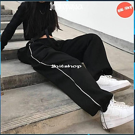 Quần jogger thun unisex 1 SỌC cạp chun phom rộng dáng suông - Quần jogger unisex hot trend