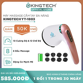 Máy Massage Cầm Tay Đa Năng Cao Cấp KINGTECH YT-1803 - Mát Xa Không Dây Toàn Thân - Giảm Đau Cơ, Cứng Khớp Cho Cổ, Vai Gáy, Lưng, Chân, Cánh Tay - Hỗ Trợ Giảm Béo Vòng Bụng - Hàng Chính Hãng