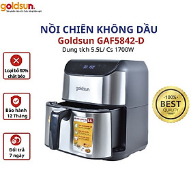 Nồi chiên không dầu điện tử Goldsun GAF5842-D dung tích 5.5L màn hình cảm ứng công nghệ Rapid Air - Hàng chính hãng Goldsun