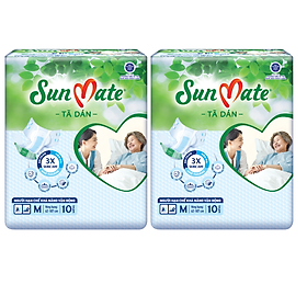 Combo 2 Tã Dán Người Lớn SunMate G2 Size M10 (10 Miếng)