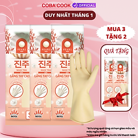 Mua Mua 3 Tặng 2 Bộ 3 Đôi Găng Tay Cao Su Ngọc Trai Size S