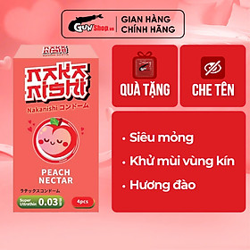 Bao cao su Nakanishi - Siêu mỏng 0.03mm - Hương đào