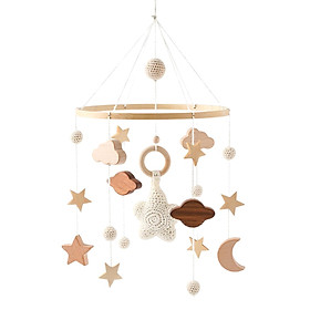 Wood Nursery Crib Mobile Photography Props for Toddler Infant Ornaments