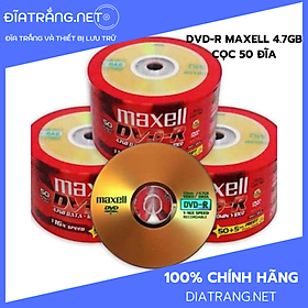 Đĩa DVD-R Maxell 4.7GB Cọc 50 Cái - Hàng Chính Hãng