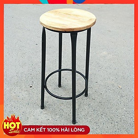 Mua Ghế Đôn Cao Chân Sắt Mặt Gỗ Cao Su Ngồi Quầy Bar  Thu Ngân  Nhà Hàng