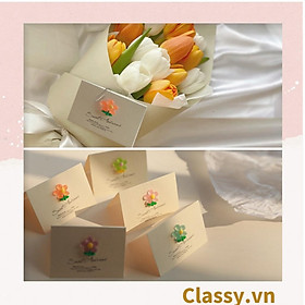 Thiệp chúc mừng Classy , thiệp đính hoa nhựa đẹp tinh tế