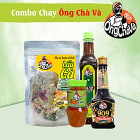 Combo Gia Vị Chay Ông Chà Và  (Sa Tế Chay 90g, Gia Vị Lẩu Gà Lá Giang 90g, Nước Tương 909 200ml, Nước Mắm Chay 500ml)