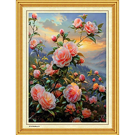 Mua Tranh thêu kín chữ thập Hoa hồng sang xuân 2076  kích thước 50 x 68 cm