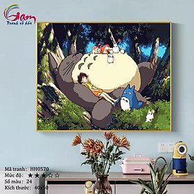 Mua Tranh tự tô màu sơn dầu số hóa Mã HH0570 Totoro