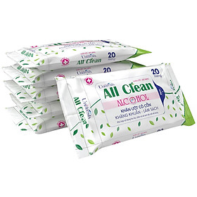 Combo 6 Gói Khăn Ướt Unifresh Có Cồn (20 miếng/gói)