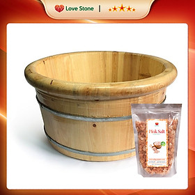 Mua Chậu Gỗ Thông Ngâm Chân Không Quai - CAO 20CM ( Tặng 1Kg Muối Ngâm Chân )