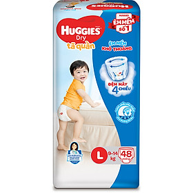 Tã Quần Huggies Dry Gói Đại L48 (48 Miếng)