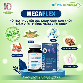 Viên uống xương khớp Glucosamine hỗ trợ tái tạo sụn khớp, giảm sưng đau khớp Mega Flex - Hàng chính hãng Hotchland Nutrition Việt Nam [Hộp 60 viên] - HL4646 - DATE 07/24