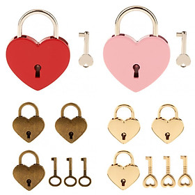 4 Sets Of Vintage Heart Shape Padlock With Key Set Wedding Favors