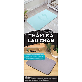 Thảm đá siêu thấm hút Nhật Bản - HÀNG CHÍNH HÃNG MÀU TRƠN