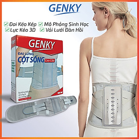 Đai lưng cột sống Genky, hỗ trợ thoát vị, thoái hóa, đau lưng