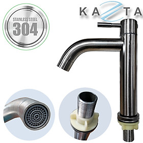Vòi lavabo lạnh KAZTA KZ-LDC01 đầu cong inox SUS304