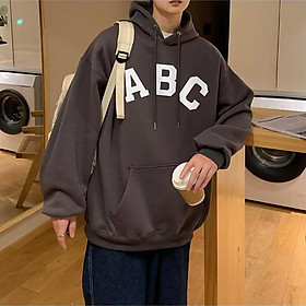 Áo Khoác Thể Thao Cotton Dày Dặn Dáng Rộng In Chữ ABC Thời Trang Cho Nam Size M-5XL