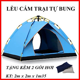 Lều Dã Ngoại Cắm Trại Du Lịch Tự Động 4-5 người, Chống Muỗi, Chống Nước, Chống Nắng Cao Cấp, Lều Tự Bung TẶNG 2 GỐI HƠI