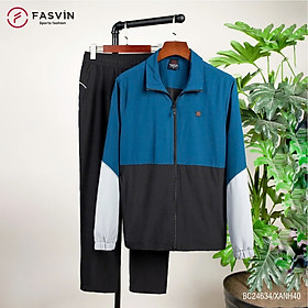 Bộ quần áo gió nam 2 lớp FASVIN BC24634.HN vải thể thao cao cấp lót vải thun hàng chính hãng