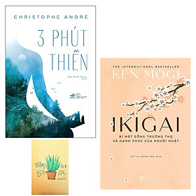 Combo 3 Phút Thiền và Ikigai - Bí Mật Sống Trường Thọ Và Hạnh Phúc Của Người Nhật ( Tặng Kèm Sổ Tay )