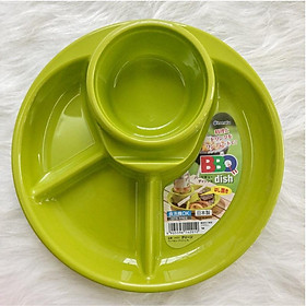 Mua Khay ăn dặm cho bé BLW chống đổ khay tròn 4 ngăn inomata hàng nội địa Nhật Bản AD03