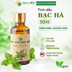 Tinh dầu Bạc Hà nguyên chất 50ml - Hoa Nén - Vegan - Thư giãn, khử mùi, đuổi chuột, hương the mát