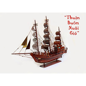 Mô hình thuyền gỗ Santa Thái 53cm